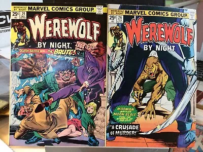 Buy Werewolf By Night #24 + 25 Marvel 1974 Brute Moon-beast Nice Condition Bronze • 39.51£