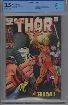 Buy Thor 165 CBCS (like CGC) 3.5 1st Appearance Adam Warlock (Him)  1969 • 239.82£
