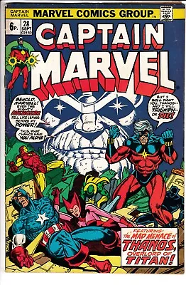 Buy CAPTAIN MARVEL #28, 1st App EON, PENCE VARIANT, Marvel Comics (1973) • 14.95£