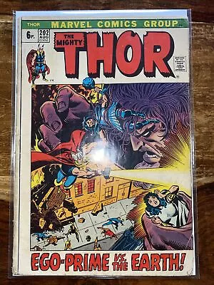 Buy The Mighty Thor 202. 1972. Appearance Of Ego-Prime. John Buscema Art. GD • 2.99£