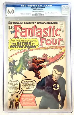 Buy FANTASTIC FOUR #10,CGC 6.0 OW/White Pages! Doctor Doom,Stan Lee,Jack Kirby Cover • 1,274.64£