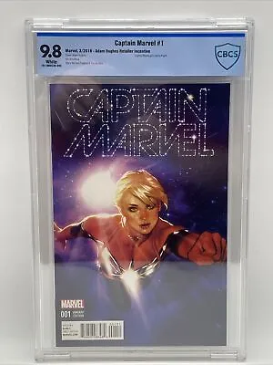 Buy Captain Marvel #1 CBCS Cgc NM+ 9.8 1:25 Adam Hughes Variant Like WP 2016 • 197.64£