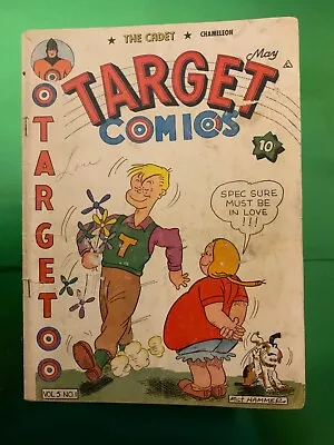 Buy TARGET COMICS VOL 5 #1 NOVELTY PRESS 1944 Golden Age WORLD WAR 2 WWII • 27.89£