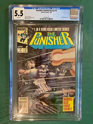 Buy PUNISHER Limited Series #1 CGC Graded 5.5 WHITE Pages NEWSSTAND Edition! 1986 • 64.19£
