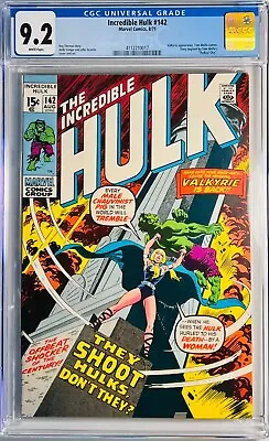 Buy 1971 Incredible Hulk 142 CGC 9.2 Valkyrie App. Tom Wolfe Cameo • 353.53£