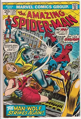 Buy The Amazing Spider-Man #125, Marvel Comics 1973 FN 6.0 2nd Man-Wolf And Origin • 32.17£