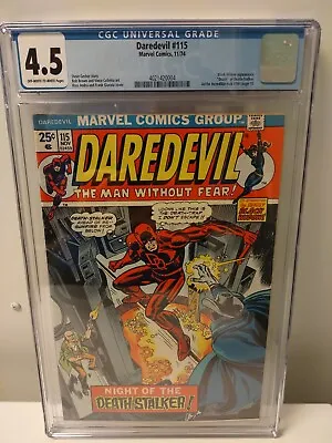 Buy DAREDEVIL #115 (1974): 1st Appearance Of Wolverine In Ad For Hulk 181: CGC 4.5 • 63.54£