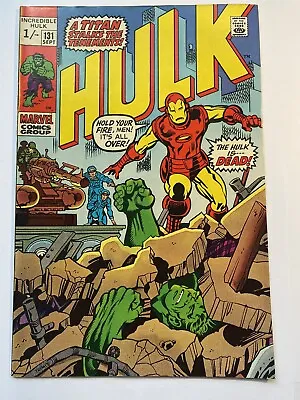 Buy INCREDIBLE HULK, THE #131 Silver Age Iron Man Marvel 1970 VF UK Price High Grade • 27.49£