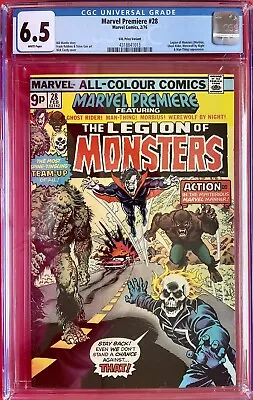 Buy Marvel Premiere #28 (1976) 1st Appearance Legion Of Monsters CGC 6.5 White Pages • 174.95£