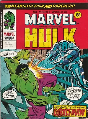 Buy The Mighty World Of Marvel Ft. The Incredible Hulk  #183 - April 3rd 1976 • 6.99£