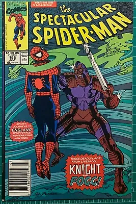 Buy 🕷 Spectacular Spider-Man #166 Newsstand NM :: Knight & Fogg :: Marvel 1990 🕸 • 6.32£