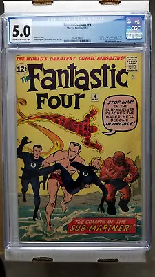 Buy Fantastic Four #4 CGC 5.0 VG/F      1st Silver Age Appearance Sub-Mariner • 5,445.52£