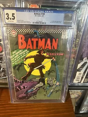Buy Batman #189 CGC 3.5 O-W To White Pages First Scarecrow Appearance 1st 1967 VG- • 199.87£