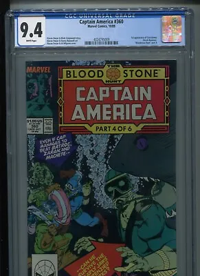 Buy Captain America #360 (1989) CGC 9.4 [WHITE] 1st Crossbones! • 32.17£