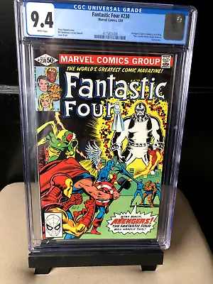 Buy CGC 9.4 FANTASTIC Four #230 White Pages Avengers App 1981 Captain America Thor • 26.21£