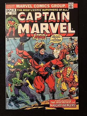 Buy Captain Marvel 31 9.0 9.2 Marvel 1974 Mylite 2 Double Boarded Qs • 47.43£