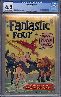 Buy Fantastic Four #4 Cgc 6.5 1st Silver Age Sub-mariner • 4,237.45£