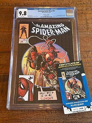 Buy Amazing Spider-man #39 Cgc 9.8 Alan Quah Deadpool #300 Black Variant Le 600 Coa • 96.07£