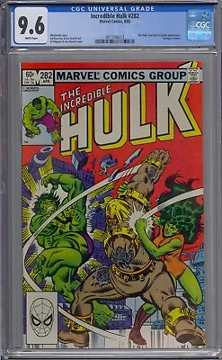 Buy Incredible Hulk #282 Cgc 9.6 1st She-hulk Crossover White Pages 6013 • 236.50£