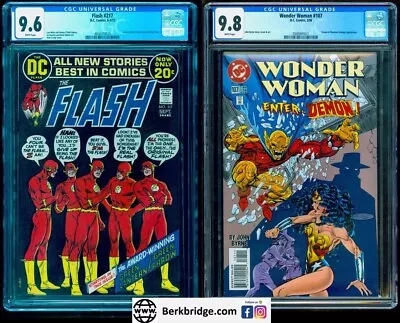 Buy Flash 217 Cgc 9.6 White Pages Neal Adams 1972💎 Wonder Woman 107 Cgc 9.8 J Byrne • 375.21£
