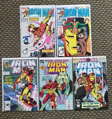 Buy Marvel Comics IRON MAN Lot X 5 Copper Age (#187, 195, 231 Annual #12) W2 • 18.97£