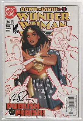 Buy Wonder Woman #196 2x Signed Adam Hughes Greg Rucka Signature 1987 DC VF/NM B0101 • 57.27£
