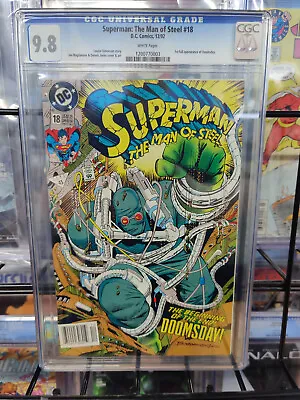 Buy Superman Man Of Steel #18 (1992) - Cgc Grade 9.8 - 1st Full Doomsday Appearance! • 118.54£