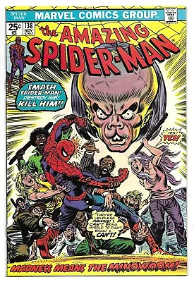 Buy The AMAZING SPIDER-MAN #138 BRONZE AGE MARVEL COMIC BOOK Mindworm CIRCA 1974 NM? • 55.33£