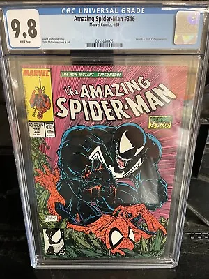 Buy Amazing Spiderman 316 Cgc 9.8 Todd Mcfarlane Michelinie 1989 1st Venom Cover  • 476.66£