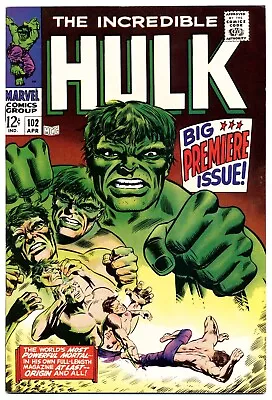 Buy INCREDIBLE HULK #102 VF, 1st Issue, Marvel Comics 1968 • 237.18£