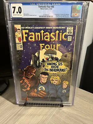 Buy Cgc 7.0 Fantastic Four #45 1st Appearance Of The Inhumans Stan Lee Story 1965 🔥 • 473.01£