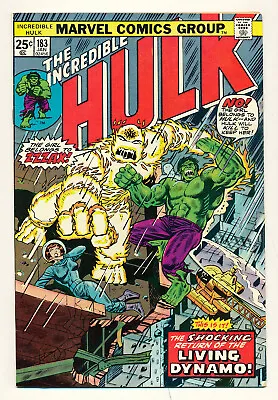 Buy Marvel The Incredible Hulk Issue #183 Comic Book Living Dynamo Zzzax App 5.5 FN- • 4.35£