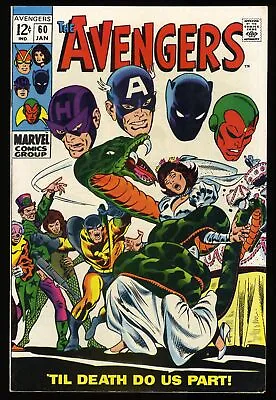 Buy Avengers #60 VF 8.0 John Buscema Cover Art! Marvel 1969 • 31.18£