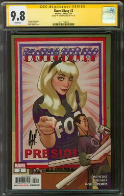 Buy GWEN STACY 2 CGC SS 9.8 Hughes Uncle Sam Homage Cover Across Spider Verse Movie • 183.22£