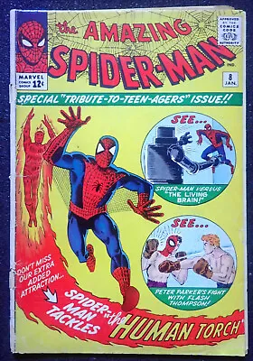 Buy Amazing Spider-man #8 Living Brain 1st Appearance 1964 • 186.35£