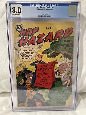 Buy Hap Hazard Comics #1 (Summer 1944, Ace Periodicals) Golden Age, CGC Graded (3.0) • 222.27£