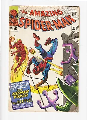 Buy Amazing Spider-Man 21 1965 DITKO ART /  DAMAGED / Read Description Carefully • 63.07£