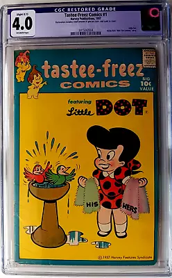 Buy TASTEE-FREEZ COMICS #1 CGC 4.0 Slight R, OW 1957 Little Dot, Early RICHIE RICH • 34.79£