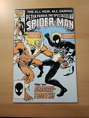 Buy Spectacular Spider-man #116 (marvel 1986) 1st. App.  Foreigner Beachum Cvr Vf- • 10.33£