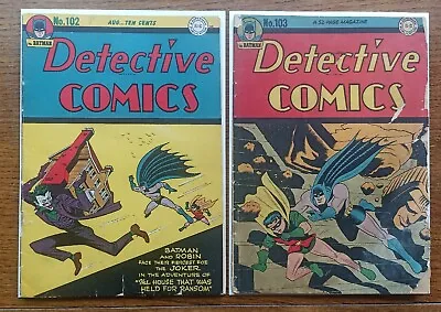 Buy Detective Comics #102 1945 Dc Classic Joker Cover + #103  • 750£