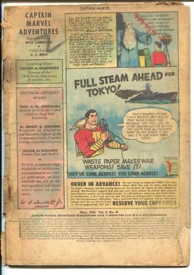 Buy Captain Marvel Adventures #46 1945-Fawcett-Mr Mind-Final Monster Society Of E... • 30.24£