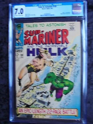 Buy Tales To Astonish #100 Cgc 7.0 Marvel Comics Hulk Vs Submariner • 152.80£