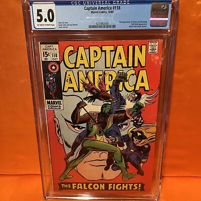 Buy Captain America #118 Cgc 5.0 Falcon Redwing Red Skull Stan Lee Story • 63.07£