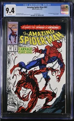 Buy Amazing Spider Man #361 (1992 Marvel) CGC 9.4 1st App Of Carnage - White Pages • 87.94£