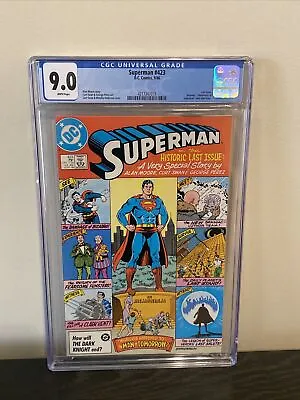 Buy Superman #423 CGC 9.0 DC 1986! Alan Moore Classic Last Issue Perez • 59.58£