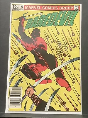 Buy Daredevil - #189 - Death Of Stick - Marvel - Newsstand - 1983 - VF • 12.05£