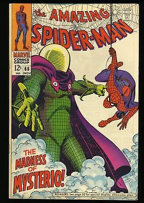 Buy Amazing Spider-Man #66 VF/NM 9.0 Mysterio Appearance! Romita Cover! Marvel 1968 • 209.83£