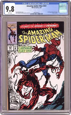 Buy Amazing Spider-Man #361 1st Printing CGC 9.8 1992 4082910011 1st Carnage • 358.15£
