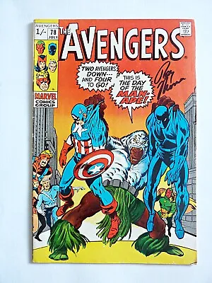 Buy The Avengers 78 Bronze Age 1970 Marvel Comics FN+/VFN- Signed By Roy Thomas £45 • 45£