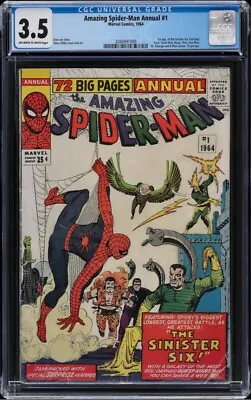 Buy Amazing Spider-man Annual #1 Cgc 3.5 Ow/wh Pages 1st Sinister Six App Awesome!! • 829.81£